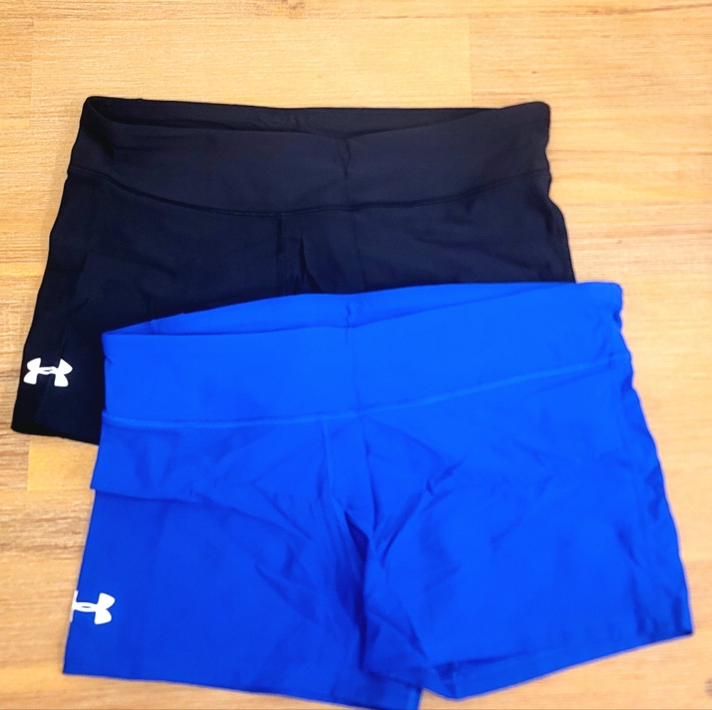 Pair Lot 2 Under Armour Compression Heat Gear Women Medium Shorts